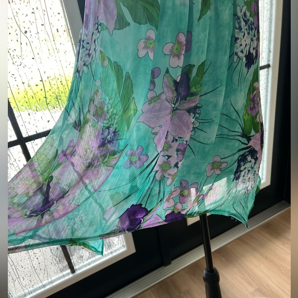Teal Flowy sleeveless blouse by New Direction in XL - Picture 7 of 9